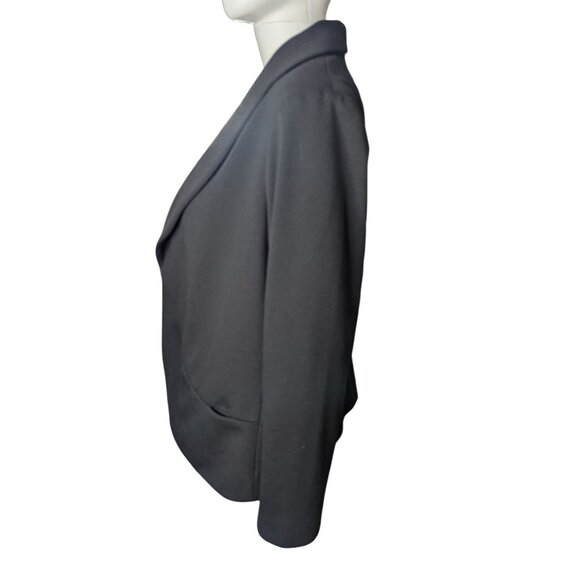 Black Open-Front Blazer Womens Sz 1/M Ponte Knit Office Casual Business Academia - Picture 5 of 9